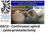 OG12 - Continuous spinal  - cysto-prostatectomy