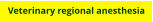 Veterinary regional anesthesia