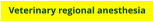 Veterinary regional anesthesia