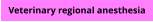 Veterinary regional anesthesia
