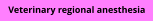 Veterinary regional anesthesia